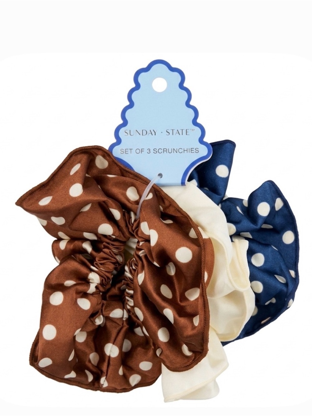 NWT 🤎🤍💙 Sunday State Scrunchie Set of 3